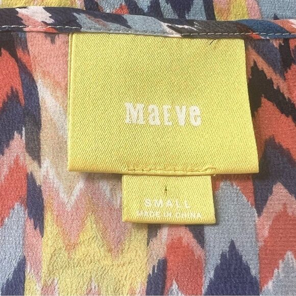 3/$25 Anthropologie Maeve Grafica Silk Top S - Picture 8 of 12